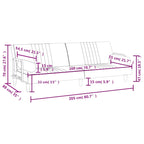 Bäddsoffa med armstöd ljusgrå sammet