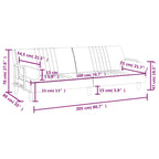 Bäddsoffa med armstöd mörkgrå sammet