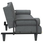 Bäddsoffa med armstöd mörkgrå tyg