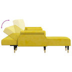 Lorico - L-formad bäddsoffa gul 271x140x70 cm sammet