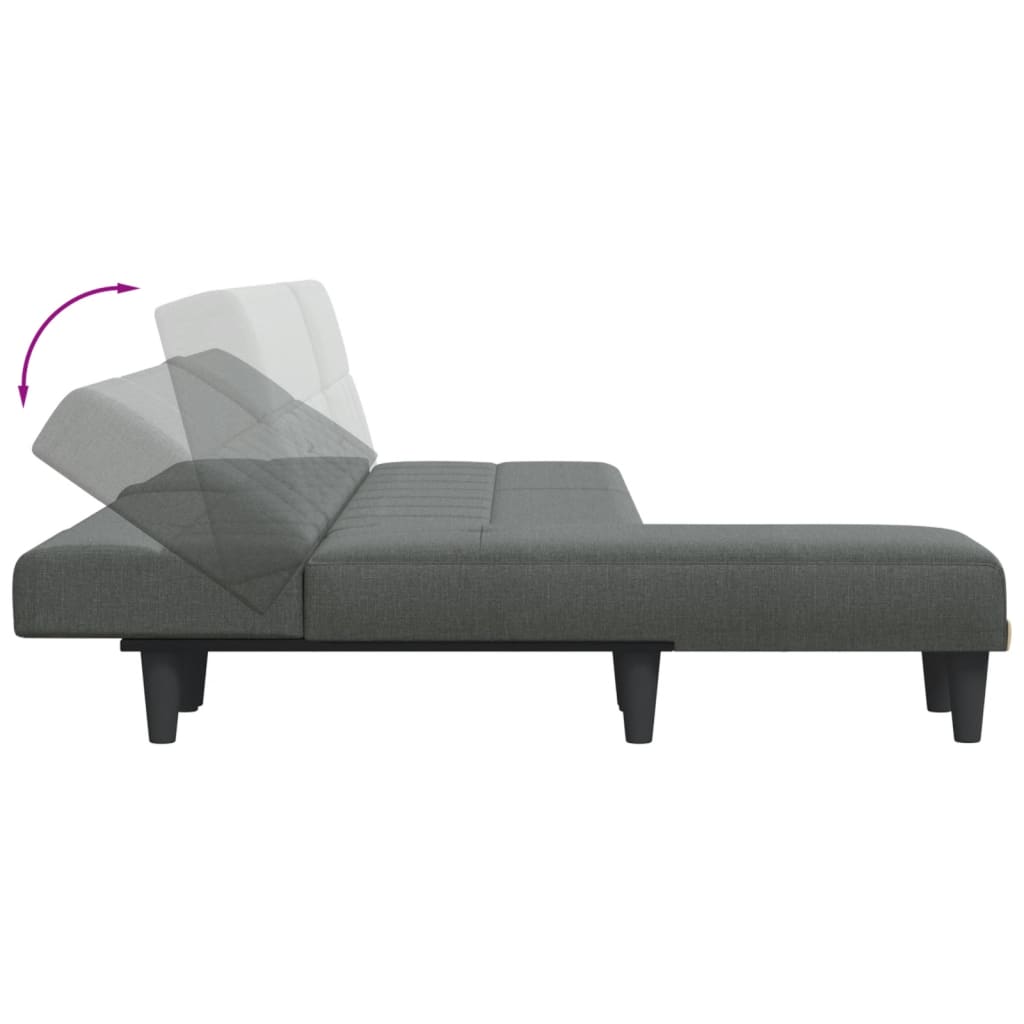 Norello - L-formad soffa mörkgrå 255x140x70 cm tyg