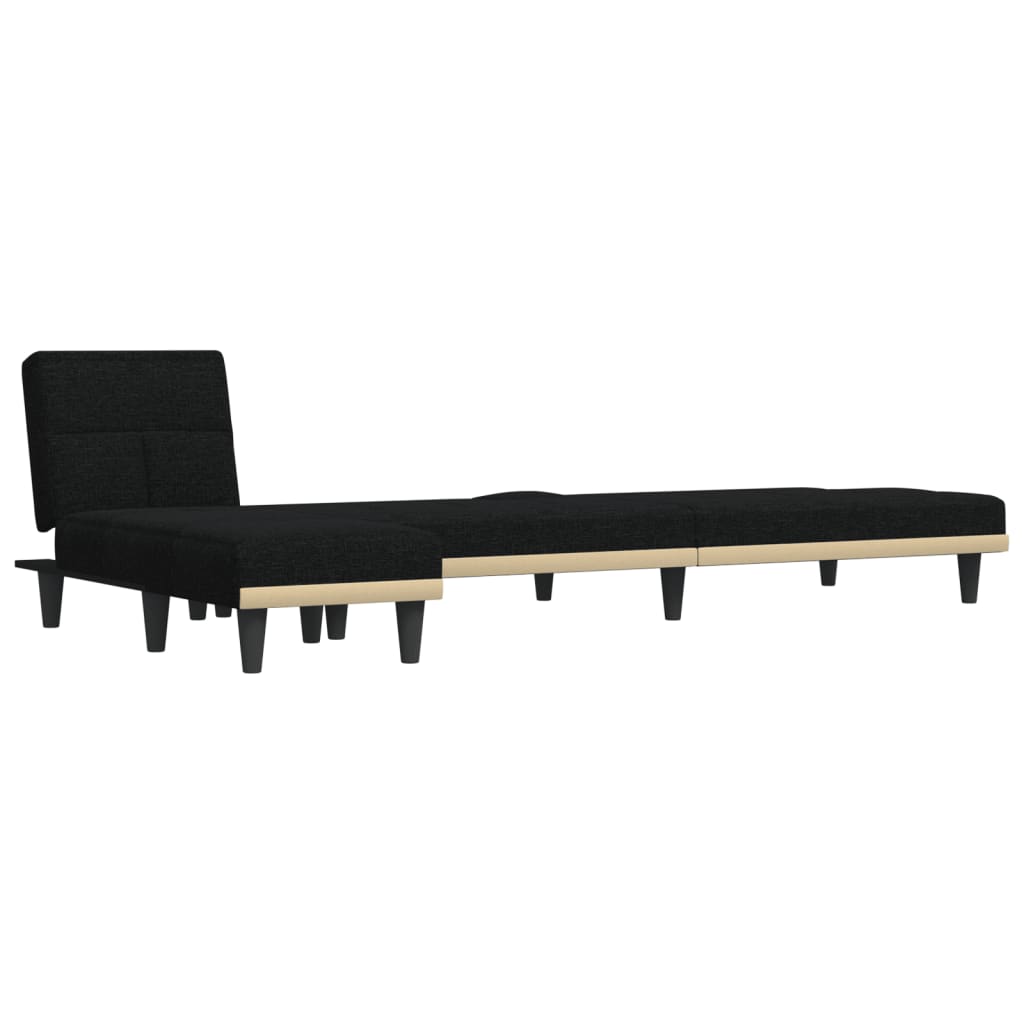 Denaro - L-formad bäddsoffa svart 255x140x70 cm tyg