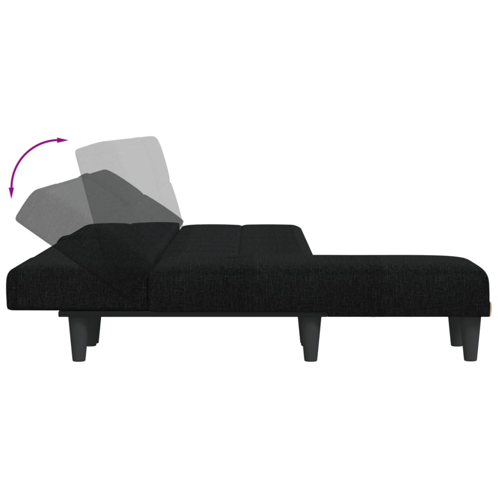 Denaro - L-formad bäddsoffa svart 255x140x70 cm tyg