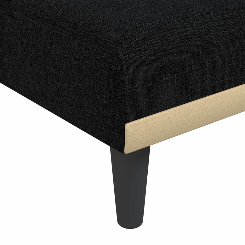 Denaro - L-formad bäddsoffa svart 255x140x70 cm tyg