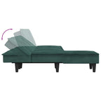 Doretti - L-formad bäddsoffa mörkgrön 255x140x70 cm sammet