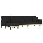 L-formad soffa svart 271x140x70 cm sammet