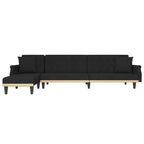 L-formad soffa svart 271x140x70 cm sammet