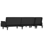 L-formad soffa svart 271x140x70 cm sammet
