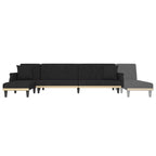 L-formad soffa svart 271x140x70 cm sammet