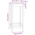 Barbord vit 50x50x110 cm massiv furu