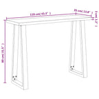 Avlastningsbord med levande kant 110x35x80 cm massivt akaciaträ