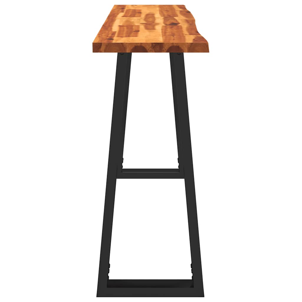 Avlastningsbord med levande kant 140x40x80 cm massivt akaciaträ