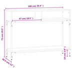 Avlastningsbord sonoma-ek 100x30,5x75 cm konstruerat trä