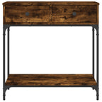 Avlastningsbord rökfärgad ek 75x34,5x75 cm konstruerat trä