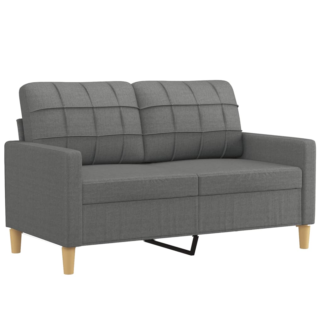 Molenso - 2-sits soffa med prydnadskuddar mörkgrå 120 cm tyg