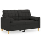 Cerano - 2-sits soffa med prydnadskuddar svart 120 cm tyg