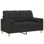 Cerano - 2-sits soffa med prydnadskuddar svart 120 cm tyg