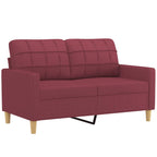 Ralvento - 2-sits soffa med prydnadskuddar vinröd 120 cm tyg