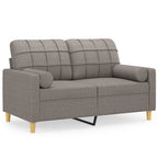 Malvero - 2-sits soffa med prydnadskuddar taupe 120 cm tyg
