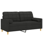 Saviro - 2-sits soffa med prydnadskuddar svart 140 cm tyg