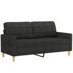 Saviro - 2-sits soffa med prydnadskuddar svart 140 cm tyg