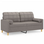 Pallin - 2-sits soffa med prydnadskuddar taupe 140 cm tyg