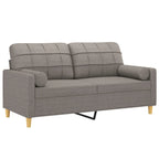 Pallin - 2-sits soffa med prydnadskuddar taupe 140 cm tyg