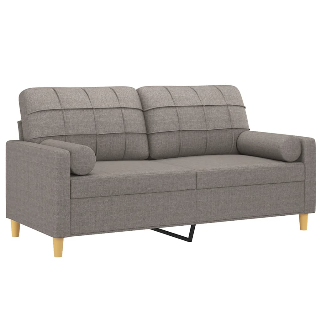Pallin - 2-sits soffa med prydnadskuddar taupe 140 cm tyg