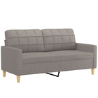 Pallin - 2-sits soffa med prydnadskuddar taupe 140 cm tyg