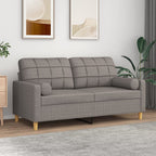 Pallin - 2-sits soffa med prydnadskuddar taupe 140 cm tyg