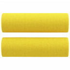 Melviro - 3-sitssoffa med prydnadskuddar ljusgul 180 cm tyg