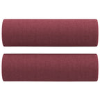 Zalviro - 3-sitssoffa med prydnadskuddar vinröd 180 cm Tyg