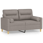 Mirex - 2-sits soffa med prydnadskuddar taupe 120 cm tyg
