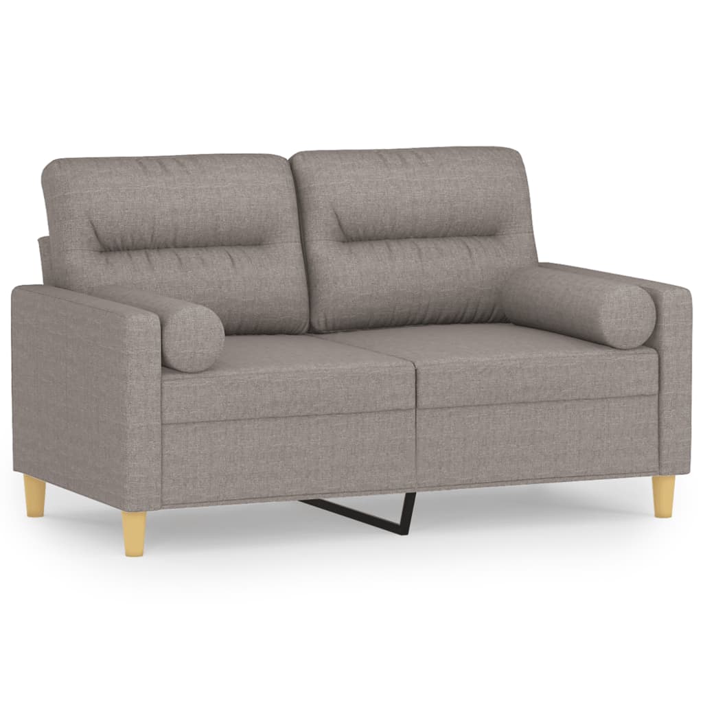 Mirex - 2-sits soffa med prydnadskuddar taupe 120 cm tyg