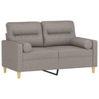 Mirex - 2-sits soffa med prydnadskuddar taupe 120 cm tyg