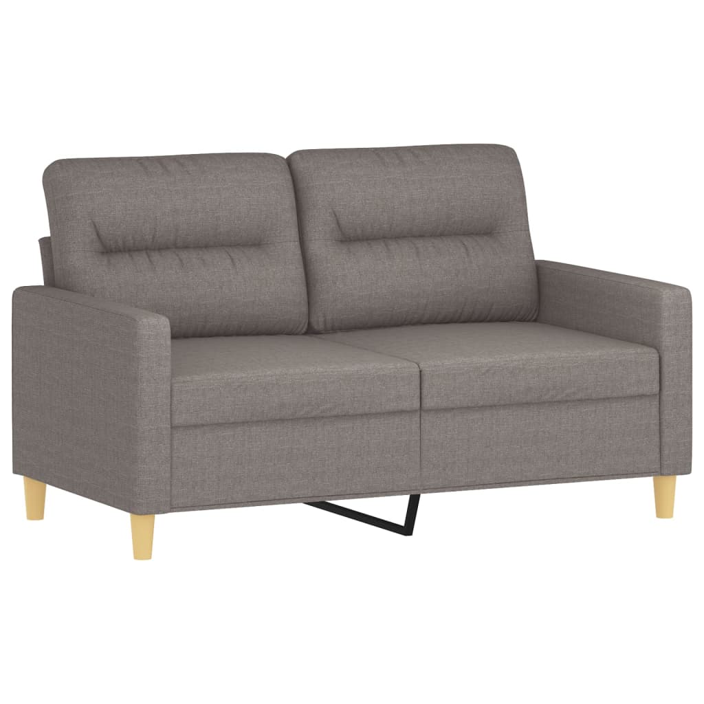 Mirex - 2-sits soffa med prydnadskuddar taupe 120 cm tyg