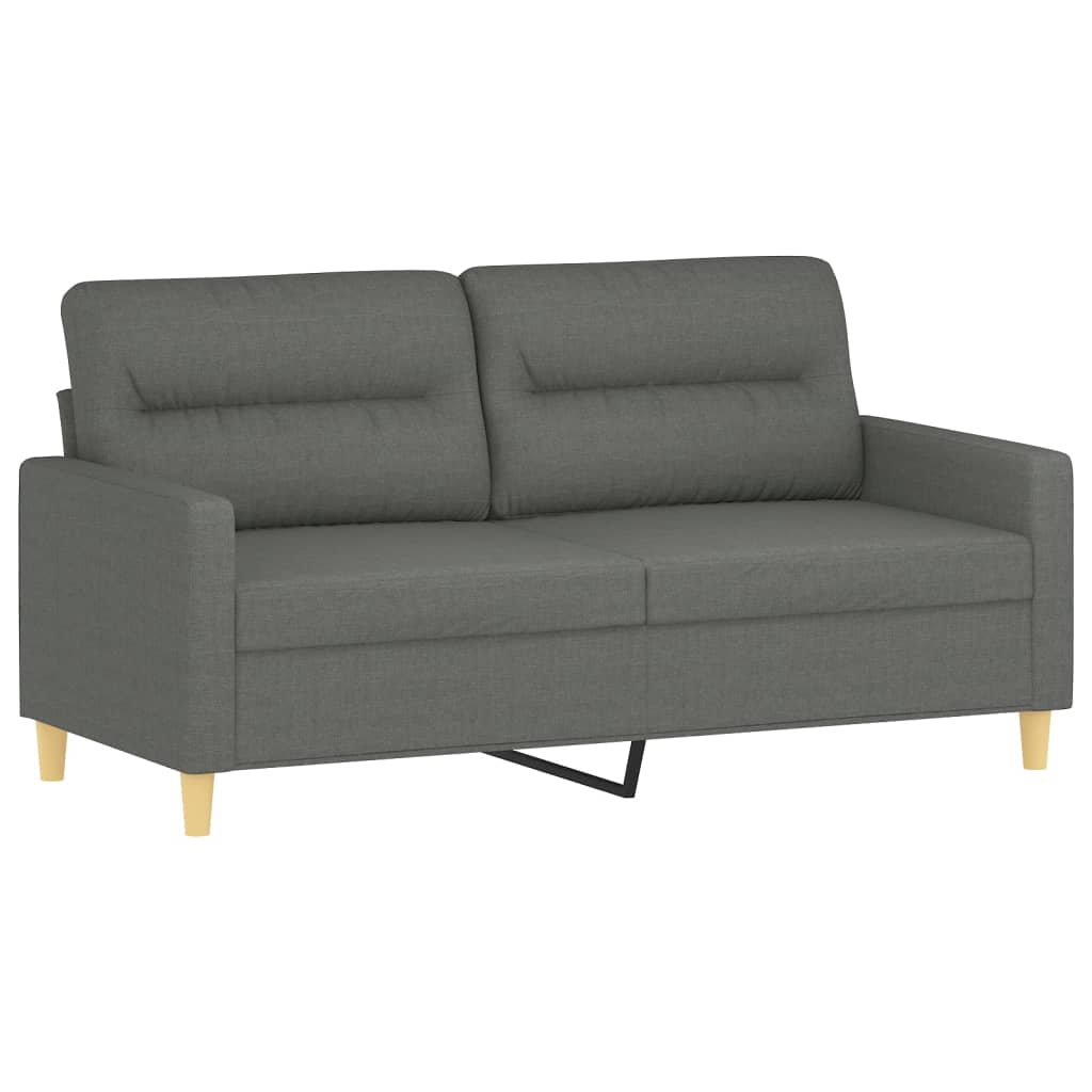 Morvani - 2-sits soffa med prydnadskuddar mörkgrå 140 cm tyg