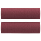 Ivaron - 2-sits soffa med prydnadskuddar vinröd 140 cm tyg