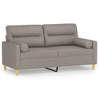 Mirveto - 2-sits soffa med prydnadskuddar taupe 140 cm tyg