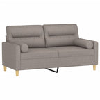 Mirveto - 2-sits soffa med prydnadskuddar taupe 140 cm tyg