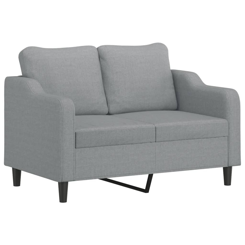 Selaro - 2-sits soffa med prydnadskuddar ljusgrå 120 cm tyg