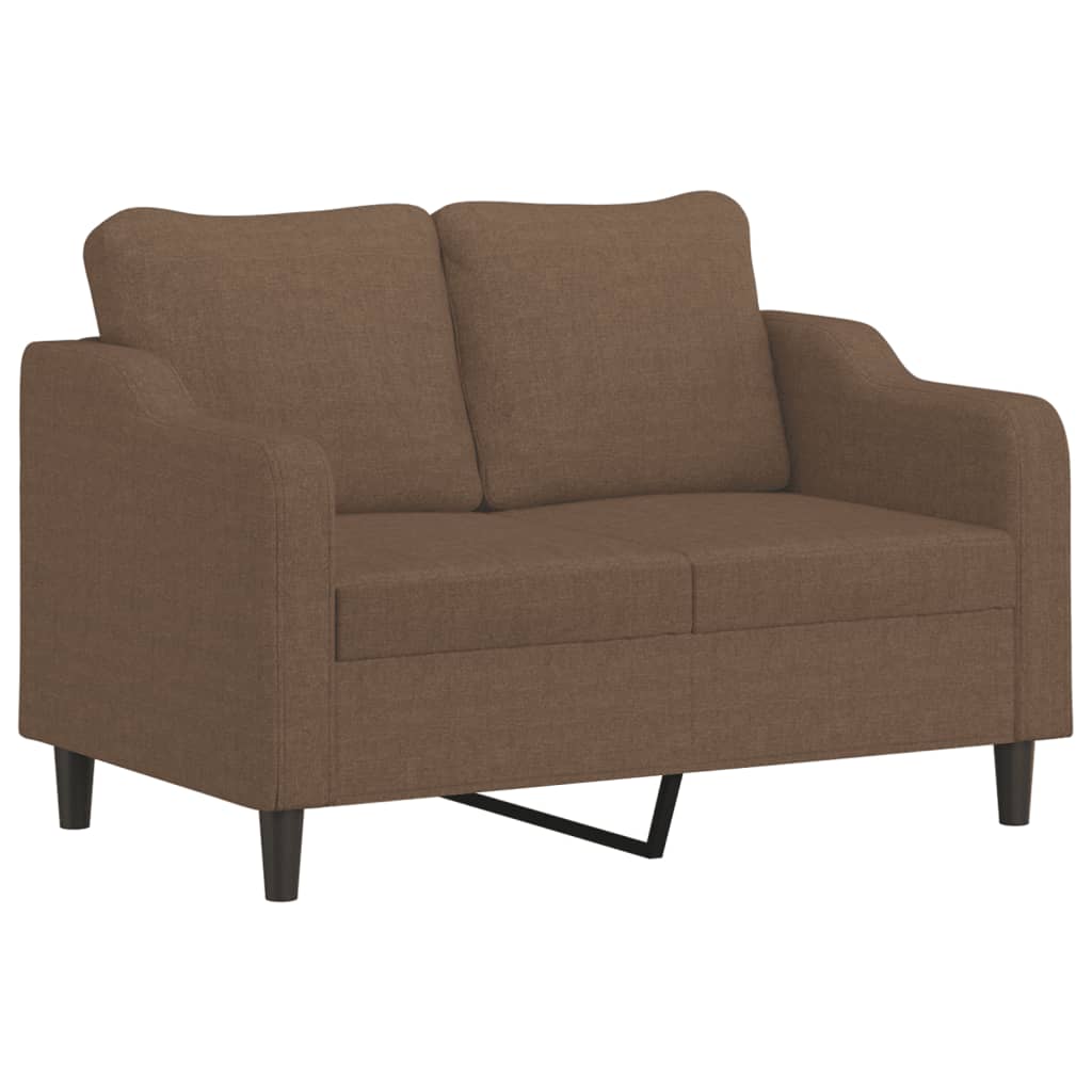 Qessari - 2-sits soffa med prydnadskuddar brun 120 cm tyg