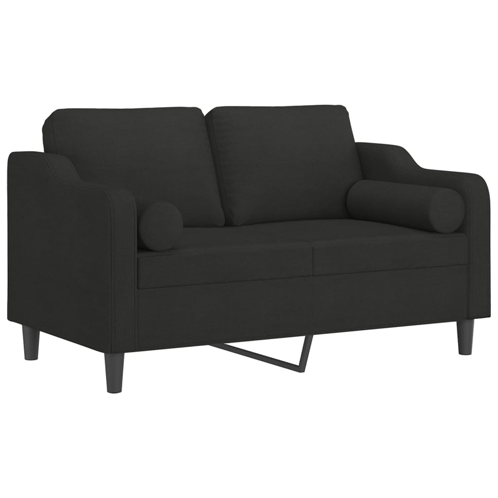 Galisto - 2-sits soffa med prydnadskuddar svart 120 cm tyg