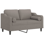 Selvion - 2-sits soffa med prydnadskuddar taupe 120 cm tyg