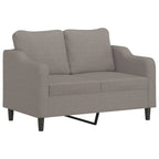 Selvion - 2-sits soffa med prydnadskuddar taupe 120 cm tyg