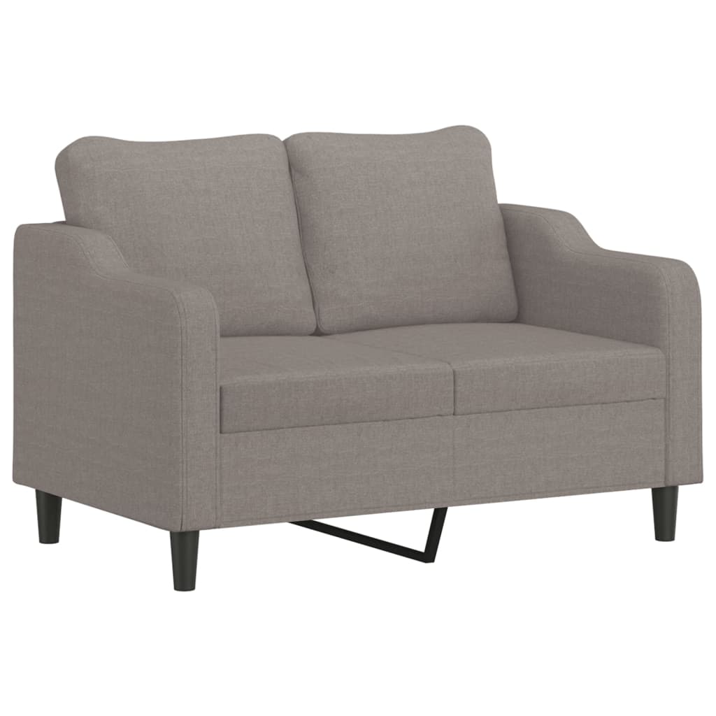 Selvion - 2-sits soffa med prydnadskuddar taupe 120 cm tyg