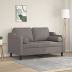 Selvion - 2-sits soffa med prydnadskuddar taupe 120 cm tyg