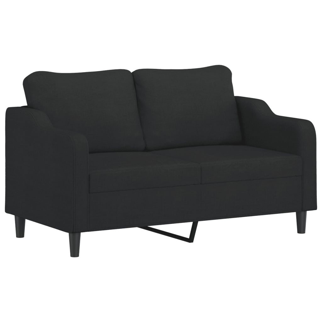 Norivo - 2-sits soffa med prydnadskuddar svart 140 cm tyg