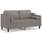 Kelano - 2-sits soffa med prydnadskuddar taupe 140 cm tyg
