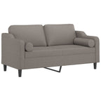 Kelano - 2-sits soffa med prydnadskuddar taupe 140 cm tyg